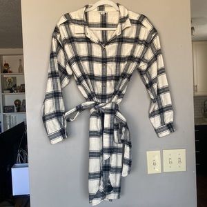 American Eagle Plaid Shirt Dress with Slip